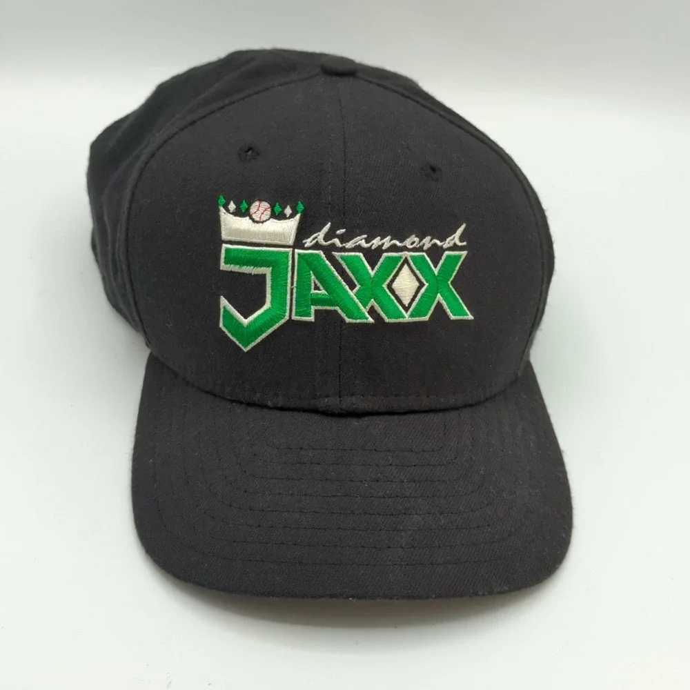 Vintage New Era West Tennessee Diamond Jaxx Hat Snapback Black Cap Made in USA